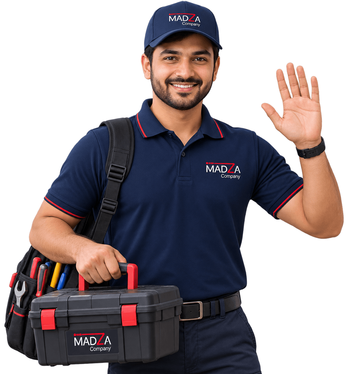 Madza technician visiting a customer's home