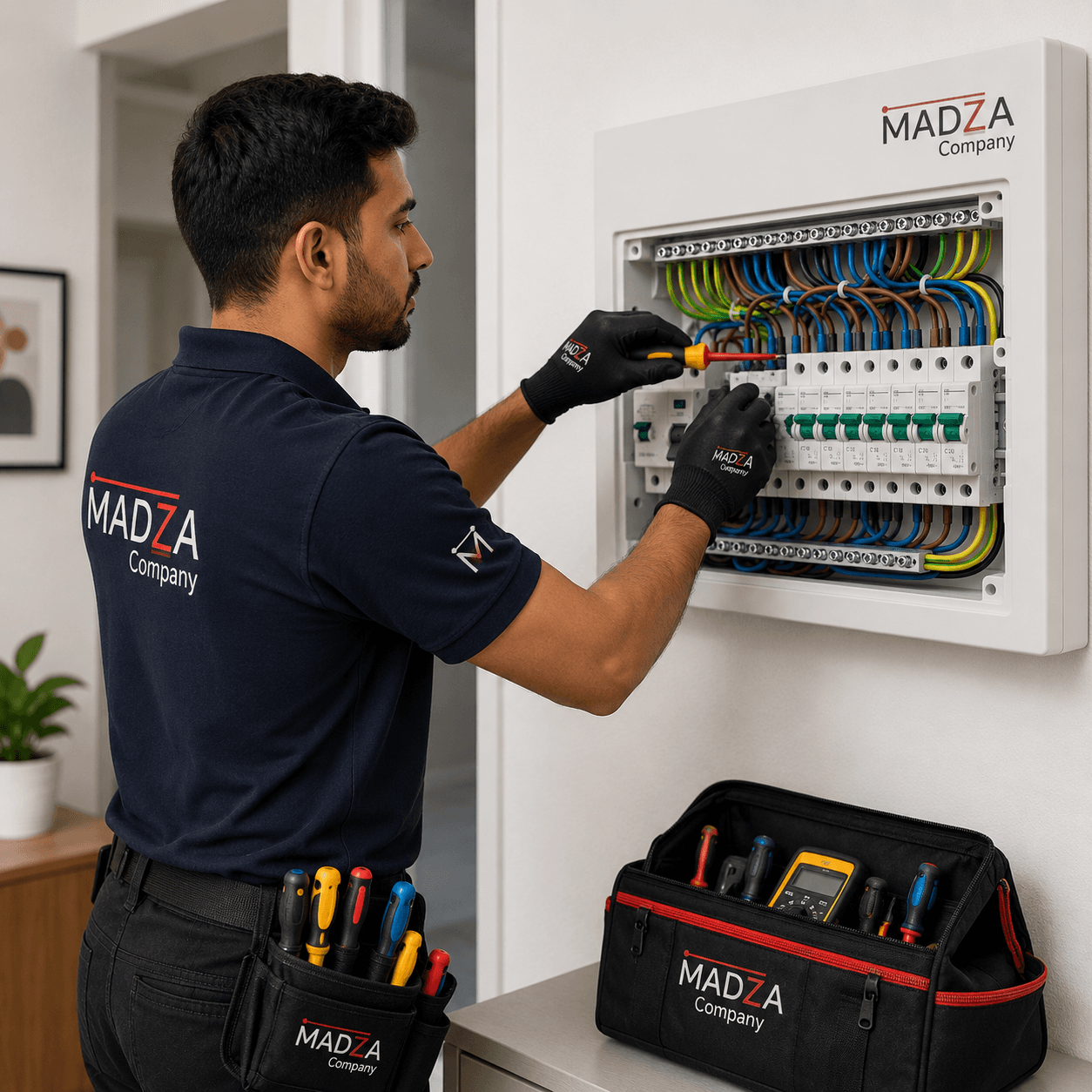 Certified electricians for home electrical work.