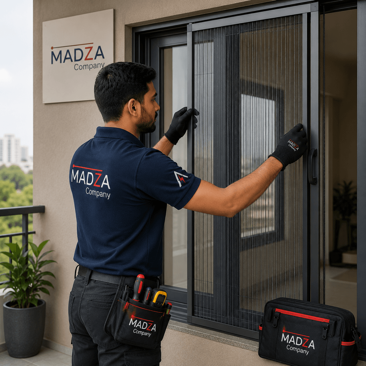 Premium pleated mosquito mesh for windows with sleek, space-saving design.